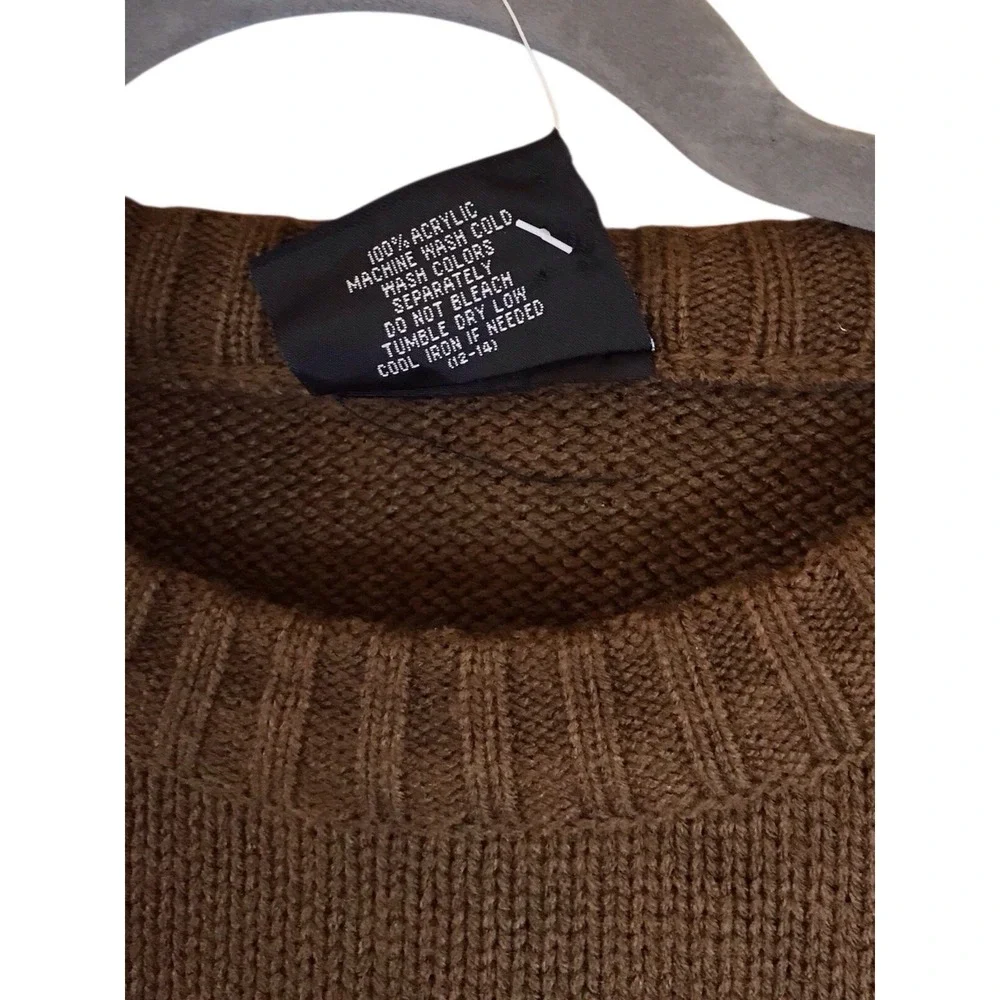 NWT VTG‎ Southpole Men's Crewneck Knit Brown Tan Sweater Embroidered Sz M Y2K